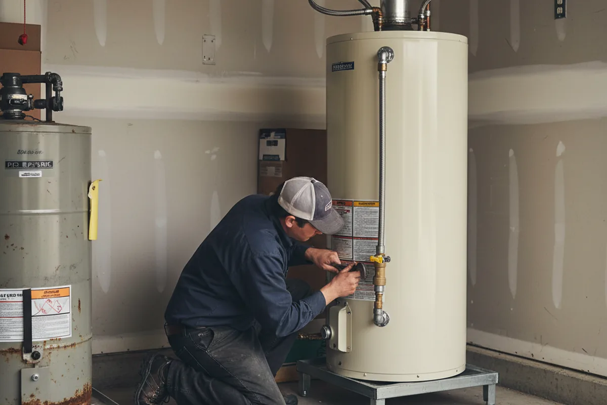 Water heater and shutoff valve replacement in Violet