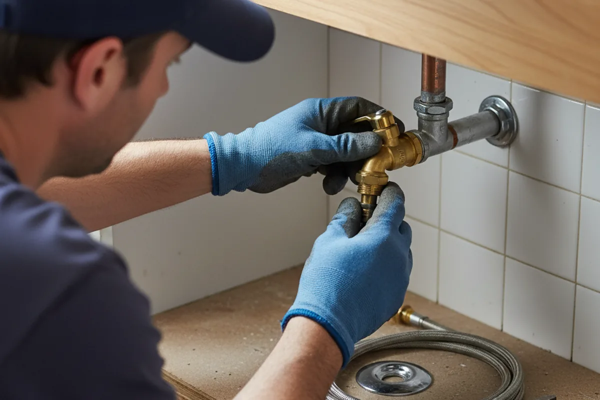 Shutoff valve and fitting work during Burst Pipe Repair in Violet